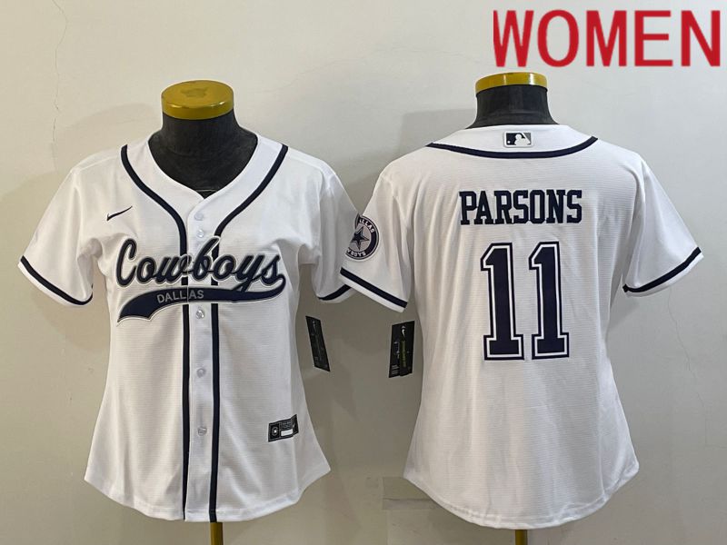 Women Dallas Cowboys #11 Parsons White 2022 Nike Co branded NFL Jerseys